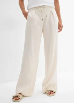 Clearance Pantalón paperbag de ligera mezcla de lino Mujer Pantalones