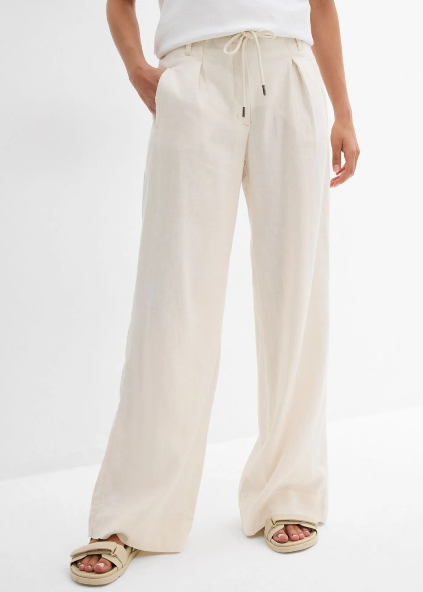 Clearance Pantalón paperbag de ligera mezcla de lino Mujer Pantalones
