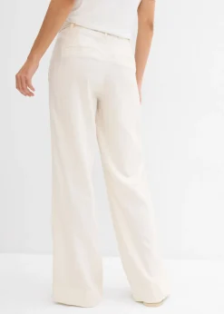 Clearance Pantalón paperbag de ligera mezcla de lino Mujer Pantalones