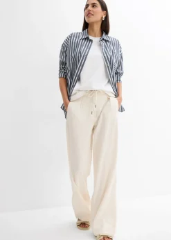 Clearance Pantalón paperbag de ligera mezcla de lino Mujer Pantalones
