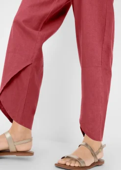 Online Pantalón pirata de mezcla de lino ligero Mujer Esenciales|Pantalones