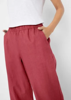 Online Pantalón pirata de mezcla de lino ligero Mujer Esenciales|Pantalones