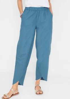New Pantalón pirata de mezcla de lino ligero Mujer Esenciales|Pantalones