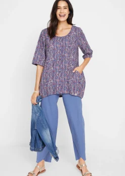 New Pantalón pirata de mezcla de lino ligero Mujer Esenciales|Pantalones