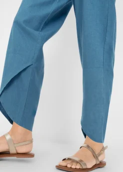 New Pantalón pirata de mezcla de lino ligero Mujer Esenciales|Pantalones