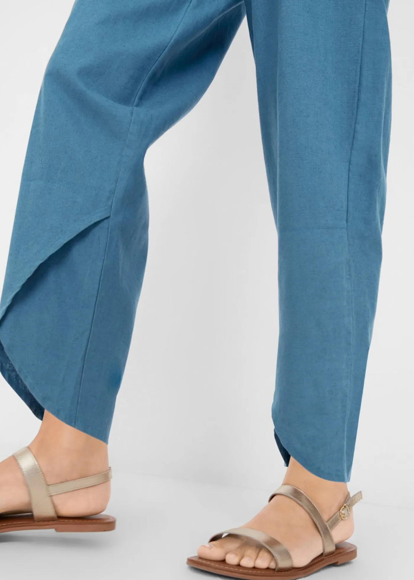 New Pantalón pirata de mezcla de lino ligero Mujer Esenciales|Pantalones