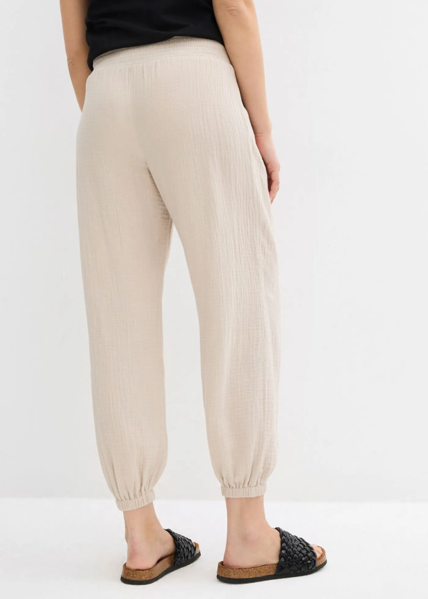 Sale Pantalón premamá 2 en 1 de muselina pura de algodón para durante y después del embarazo Mujer Premamá