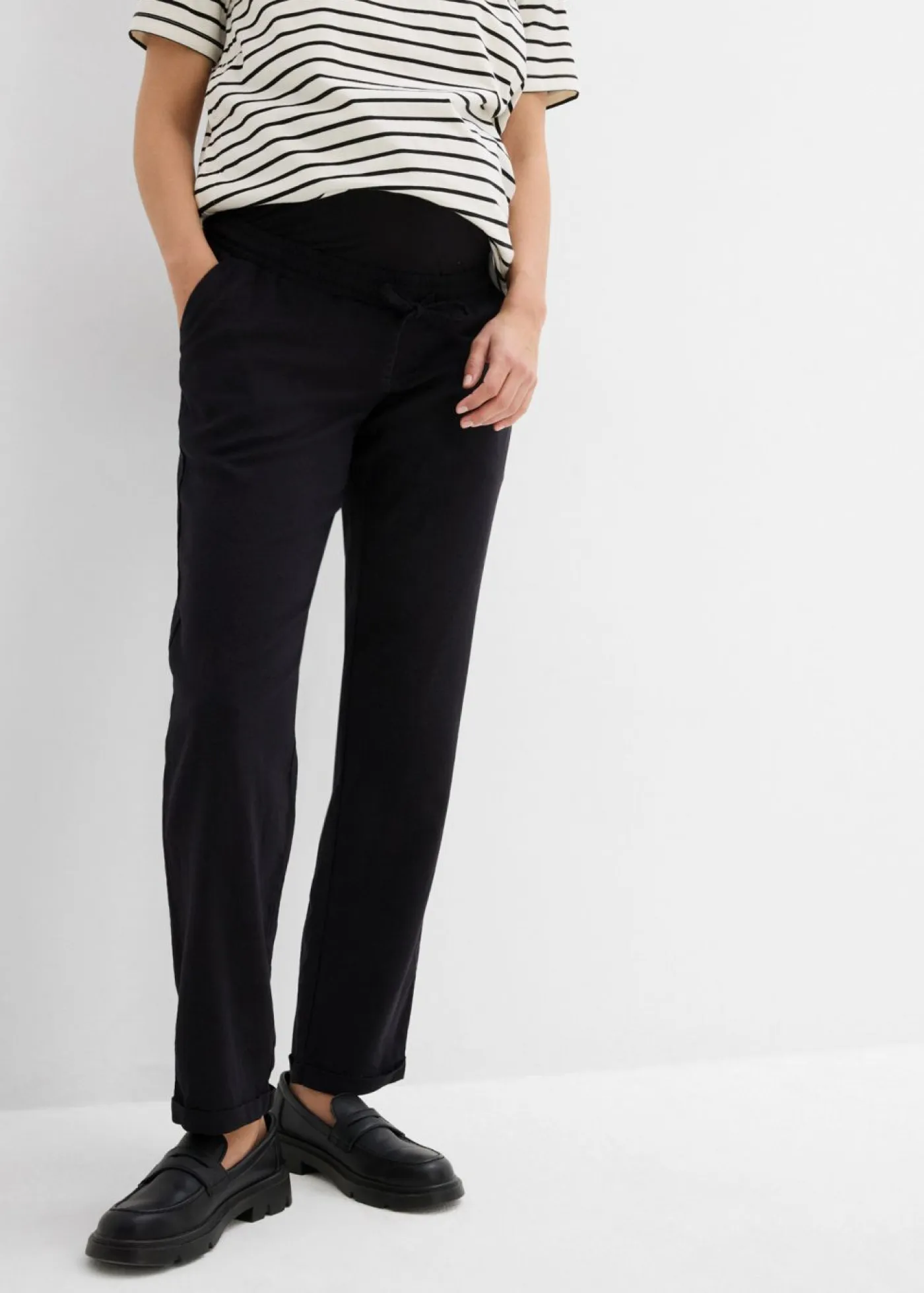 New Pantalón premamá de lino con pernera recta Mujer Premamá