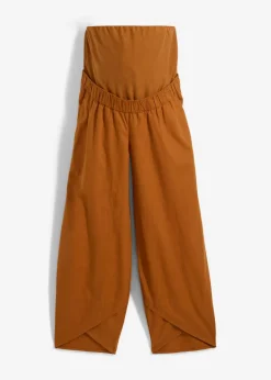 Clearance Pantalón premamá de lino y algodón con banda abdominal Mujer Premamá
