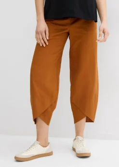 Clearance Pantalón premamá de lino y algodón con banda abdominal Mujer Premamá