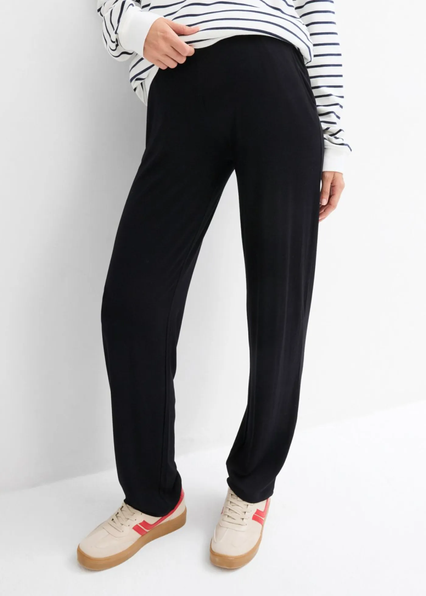 New Pantalón premamá de punto con cintura de nido de abeja y perneras rectas Mujer Premamá