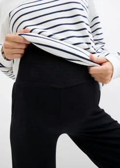 New Pantalón premamá de punto con cintura de nido de abeja y perneras rectas Mujer Premamá