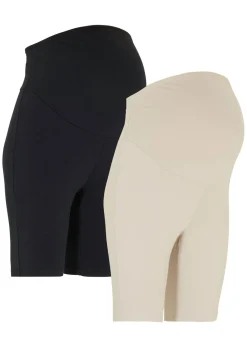 Hot Pantalón premamá estilo ciclista de algodón orgánico (2 unidades) Mujer Shorts Moldeadores|Premamá