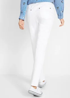 Hot Pantalón recto cómodo con elástico Mujer Pantalones