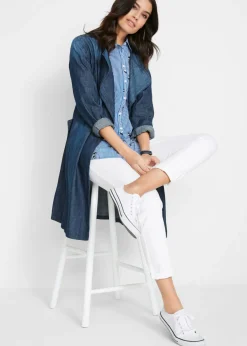 Hot Pantalón recto cómodo con elástico Mujer Pantalones
