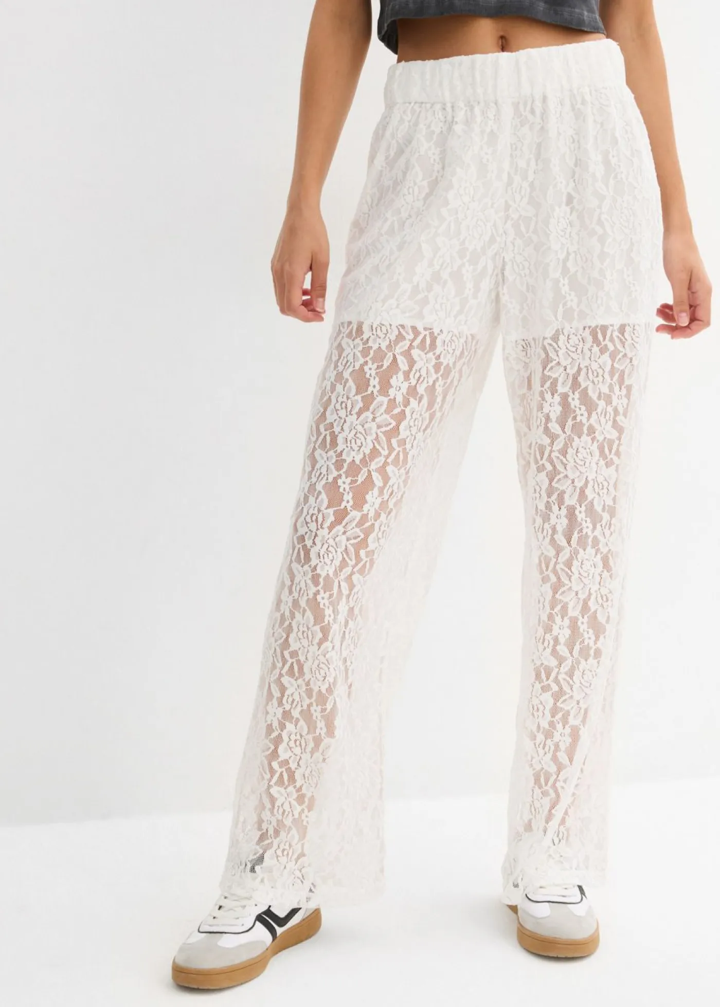 Discount Pantalón sin cierre con encaje Mujer Pantalones