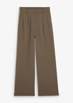 Outlet Pantalón sin cierre con estructura de sarga Mujer Esenciales|Pantalones
