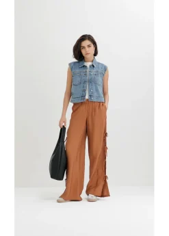 Hot Pantalón sin cierre con lazos Mujer Pantalones