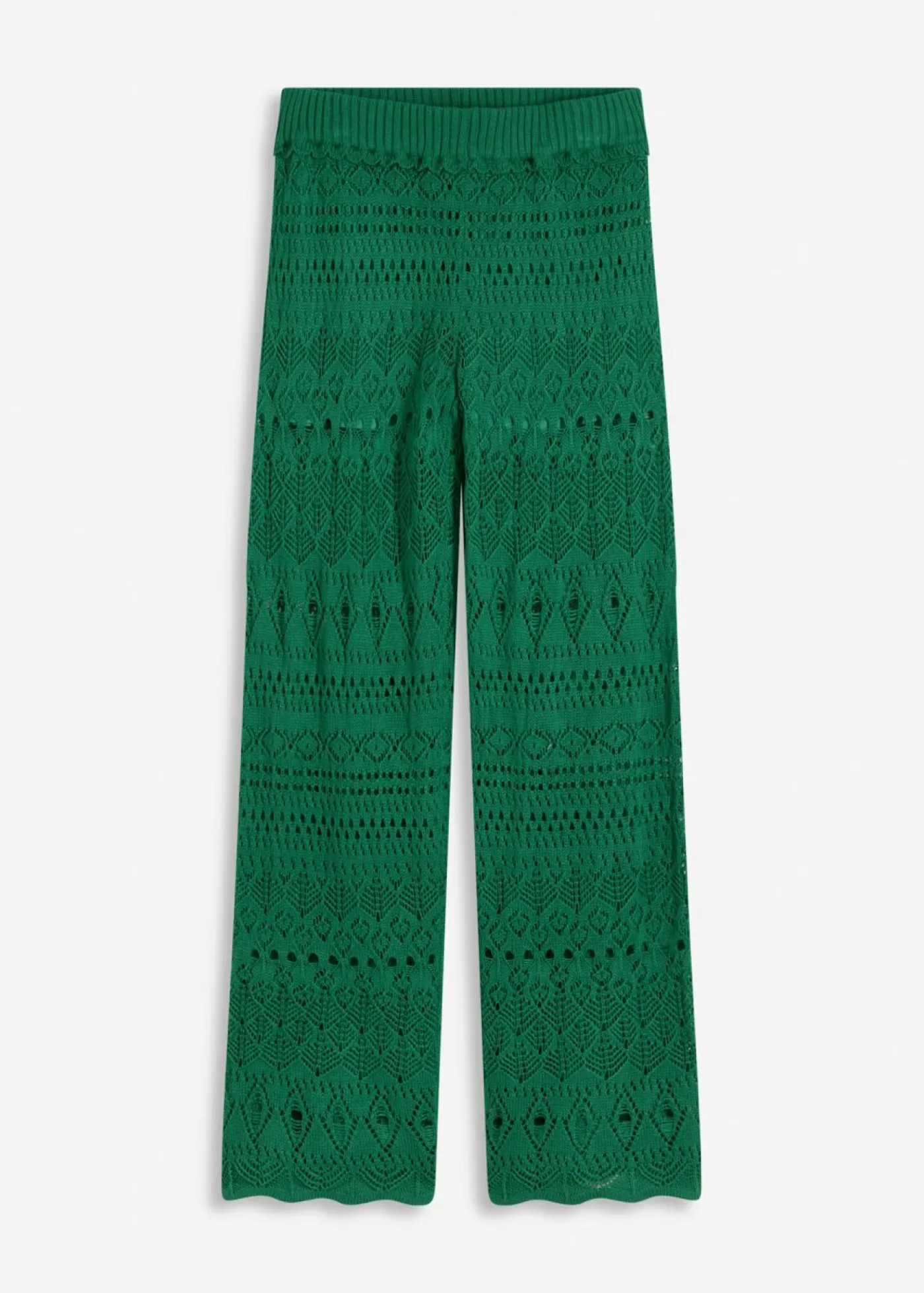 Online Pantalón sin cierre con patrón de punto calado Mujer Pantalones