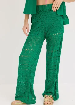 Online Pantalón sin cierre con patrón de punto calado Mujer Pantalones