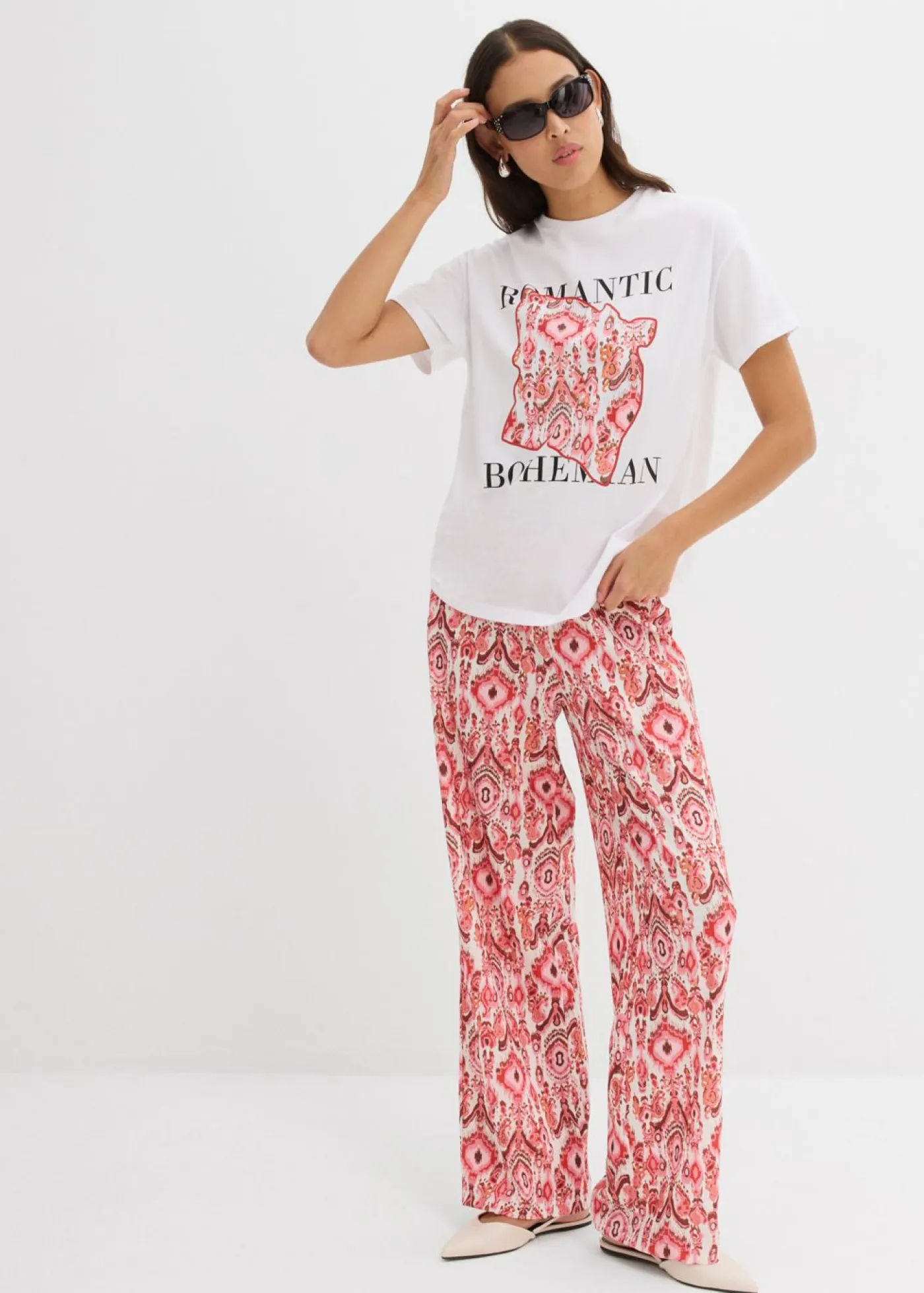 Outlet Pantalón sin cierre de crepé estructurado Mujer Pantalones