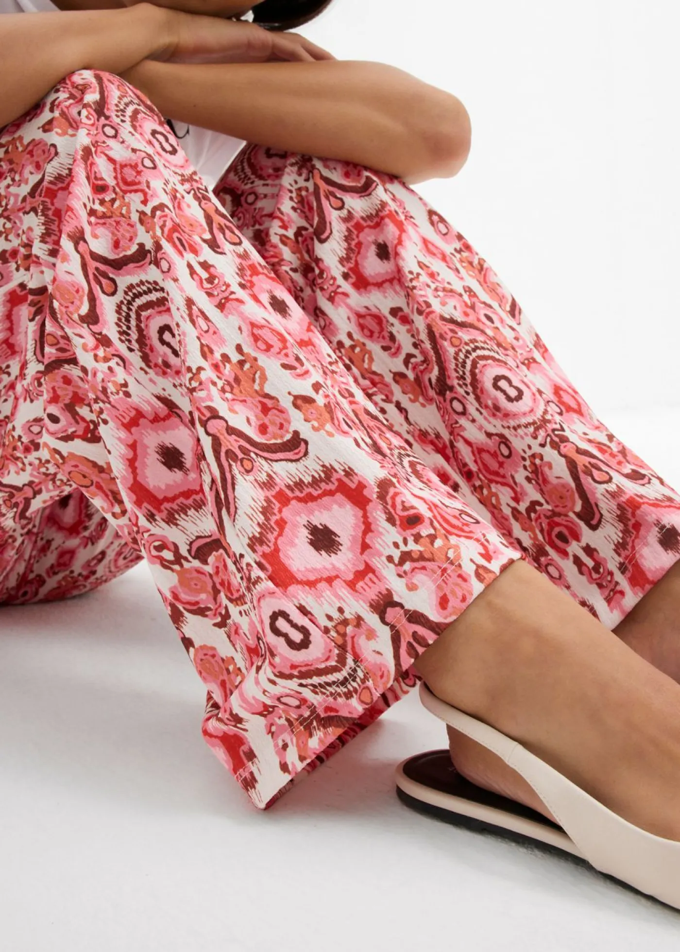 Outlet Pantalón sin cierre de crepé estructurado Mujer Pantalones