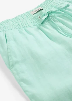 Outlet Pantalón sin cierre de lino puro Mujer Premium|Pantalones