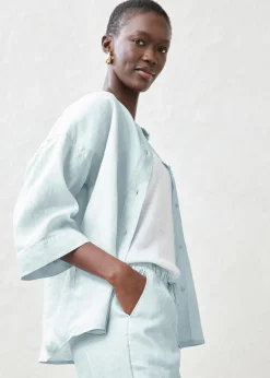 Clearance Pantalón sin cierre de lino puro Mujer Premium|Pantalones
