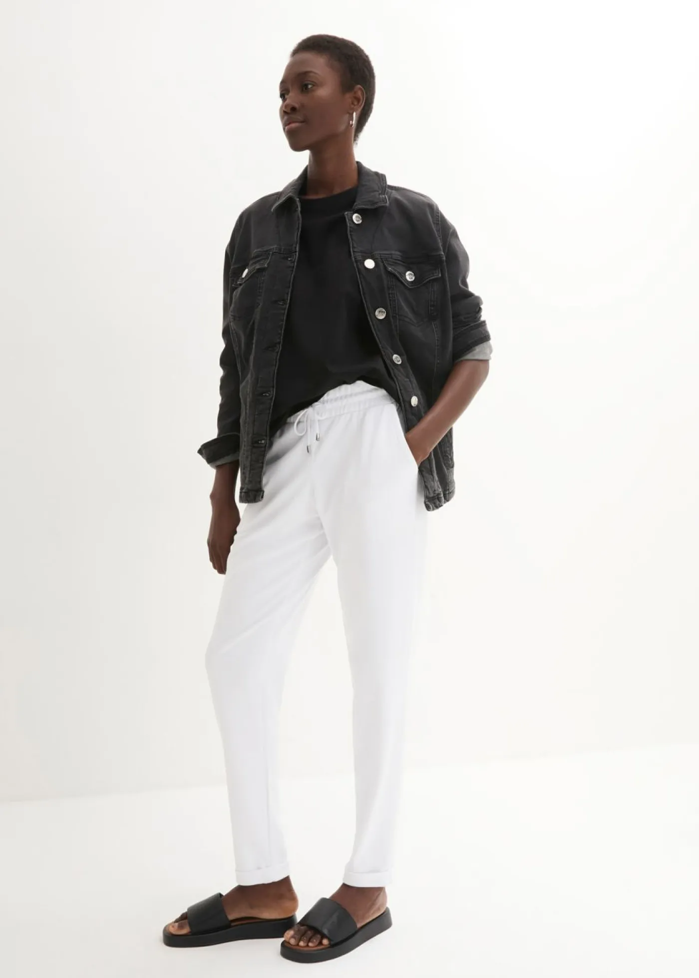 Online Pantalón sin cierre de mezcla de viscosa Mujer Pantalones|Novedades