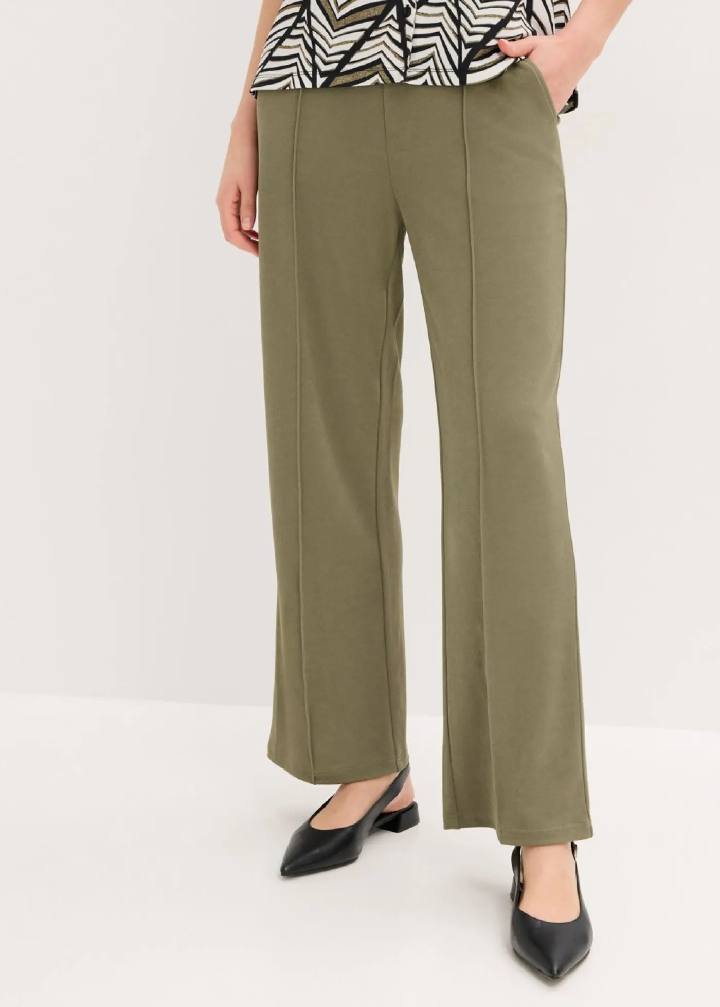 Discount Pantalón sin cierre de tejido interlock resistente Mujer Pantalones|Novedades