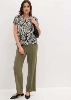 Discount Pantalón sin cierre de tejido interlock resistente Mujer Pantalones|Novedades