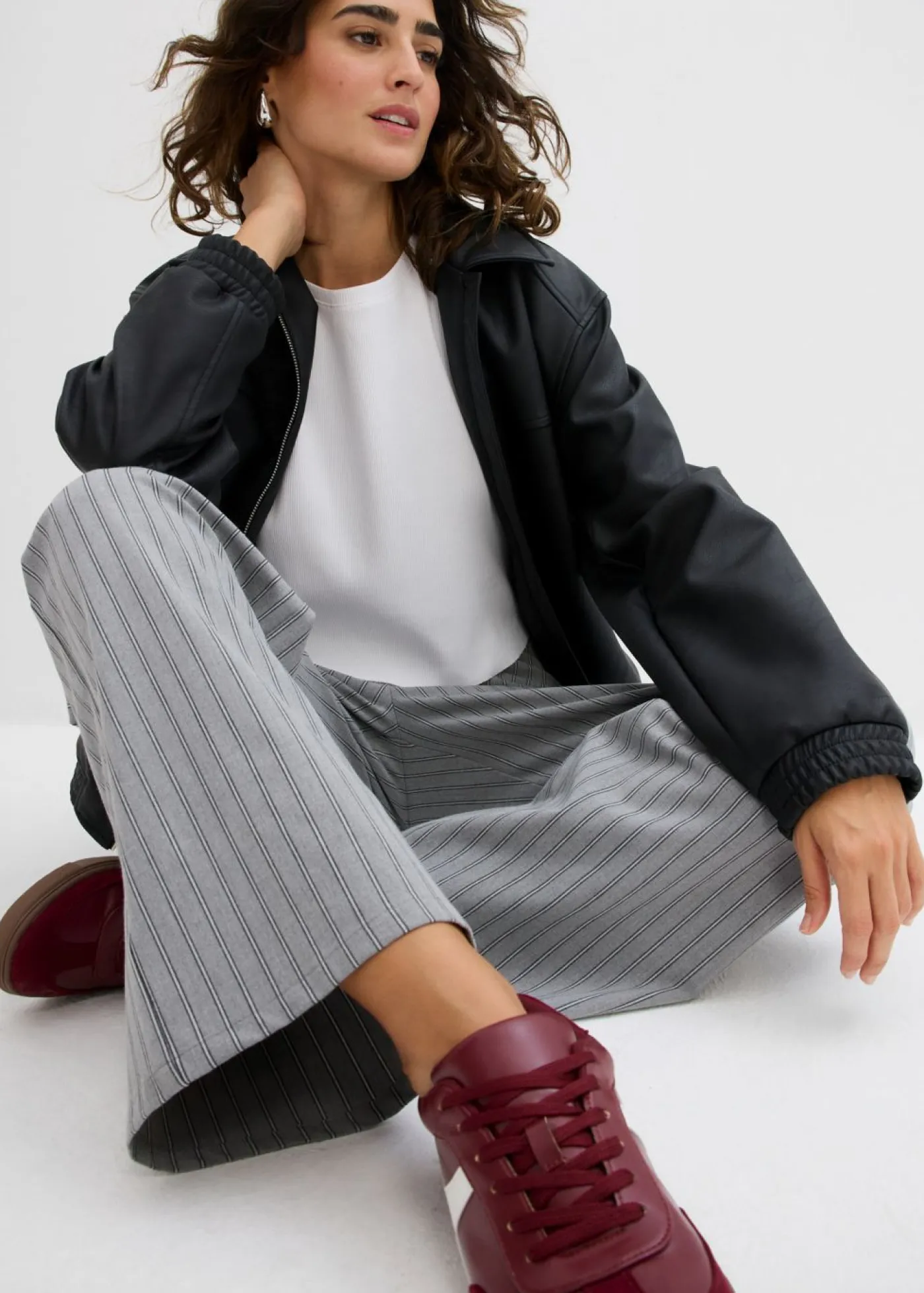 Sale Pantalón sin cierre de tejido fluido Mujer Pantalones|Novedades