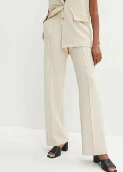 Online Pantalón sin cierre de tejido interlock resistente Mujer Pantalones|Novedades