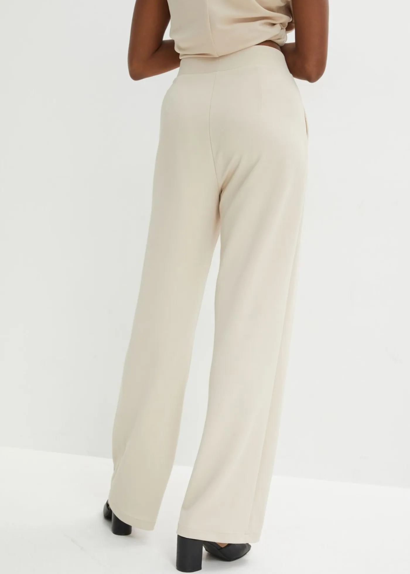 Online Pantalón sin cierre de tejido interlock resistente Mujer Pantalones|Novedades
