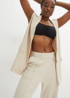 Online Pantalón sin cierre de tejido interlock resistente Mujer Pantalones|Novedades