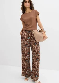 Discount Pantalón sin cierre de viscosa fluida Mujer Pantalones