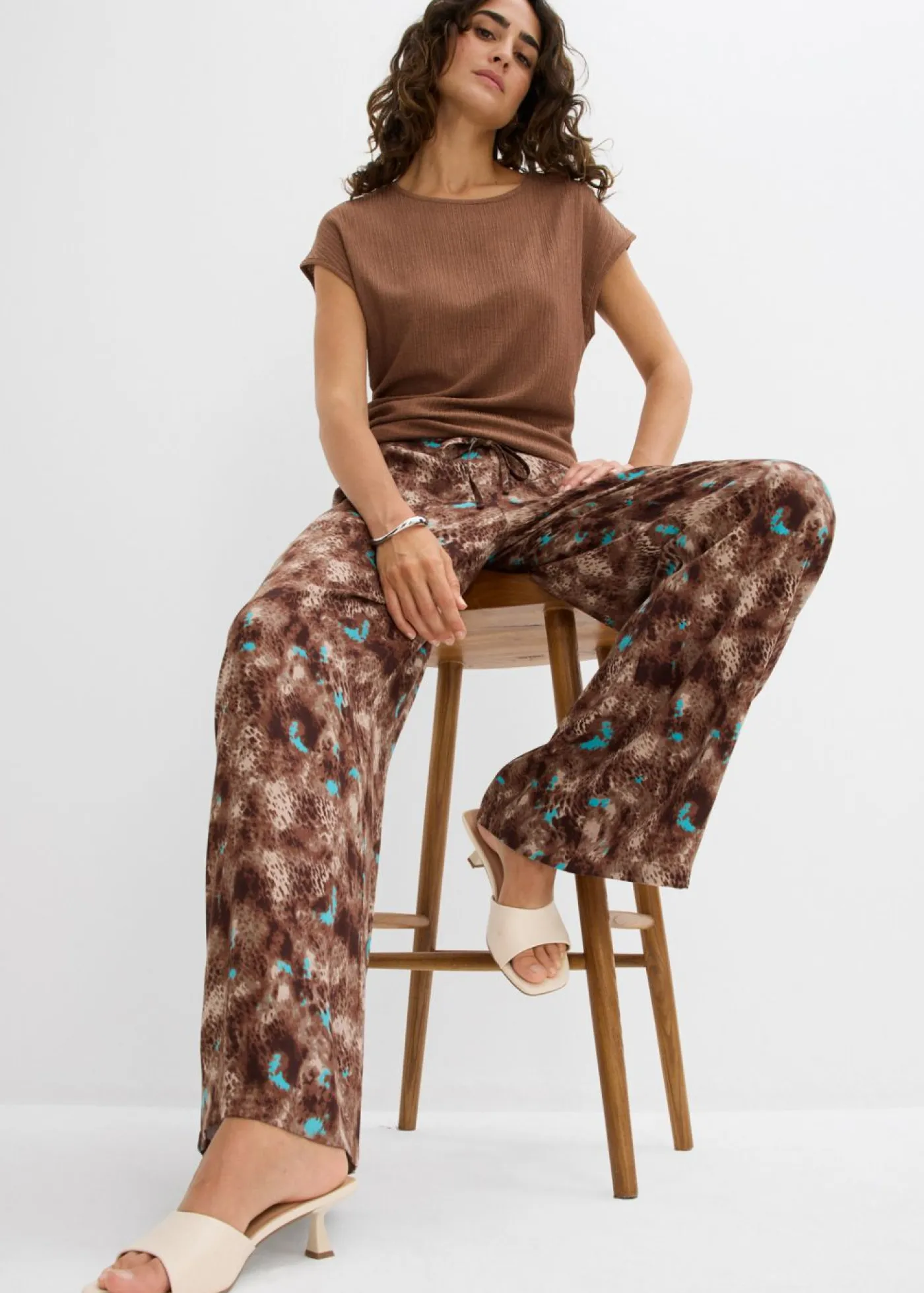 Discount Pantalón sin cierre de viscosa fluida Mujer Pantalones
