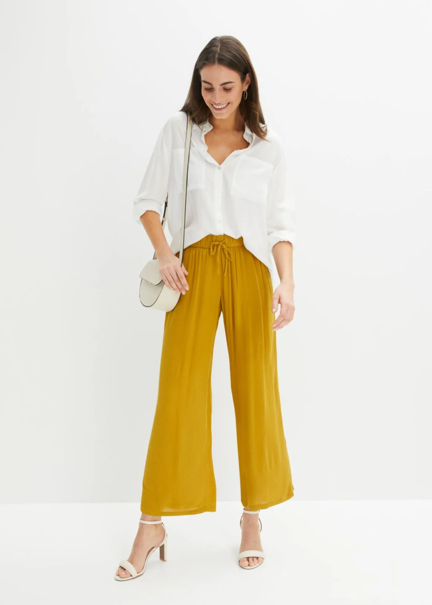 New Pantalón sin cierre de viscosa Mujer Pantalones|Tallas Pequeñas