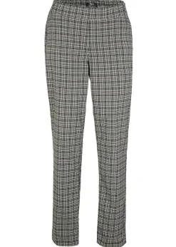 Best Pantalón sin cordones con estampado de cuadros Mujer Pantalones