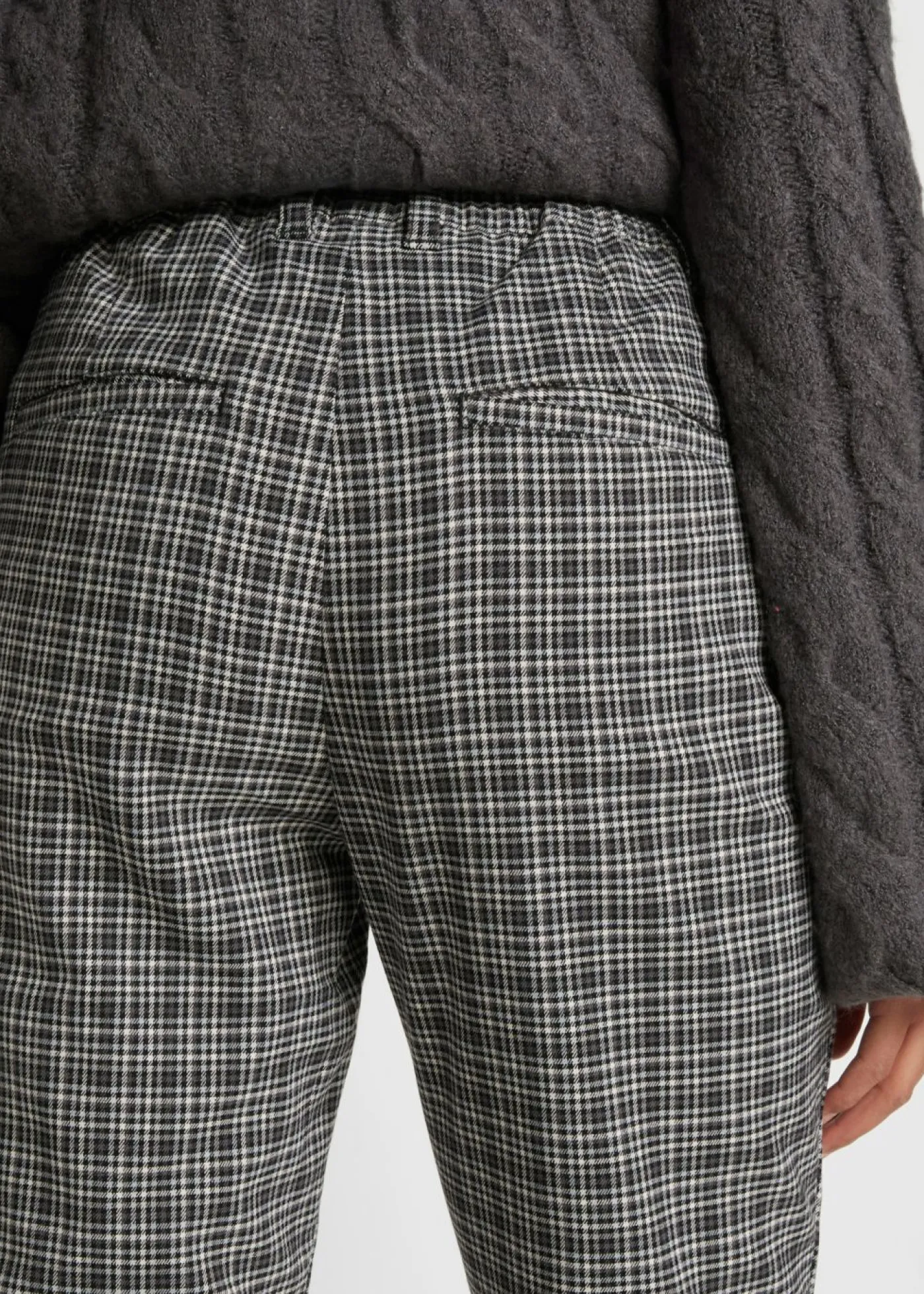 Best Pantalón sin cordones con estampado de cuadros Mujer Pantalones