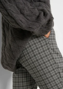 Best Pantalón sin cordones con estampado de cuadros Mujer Pantalones