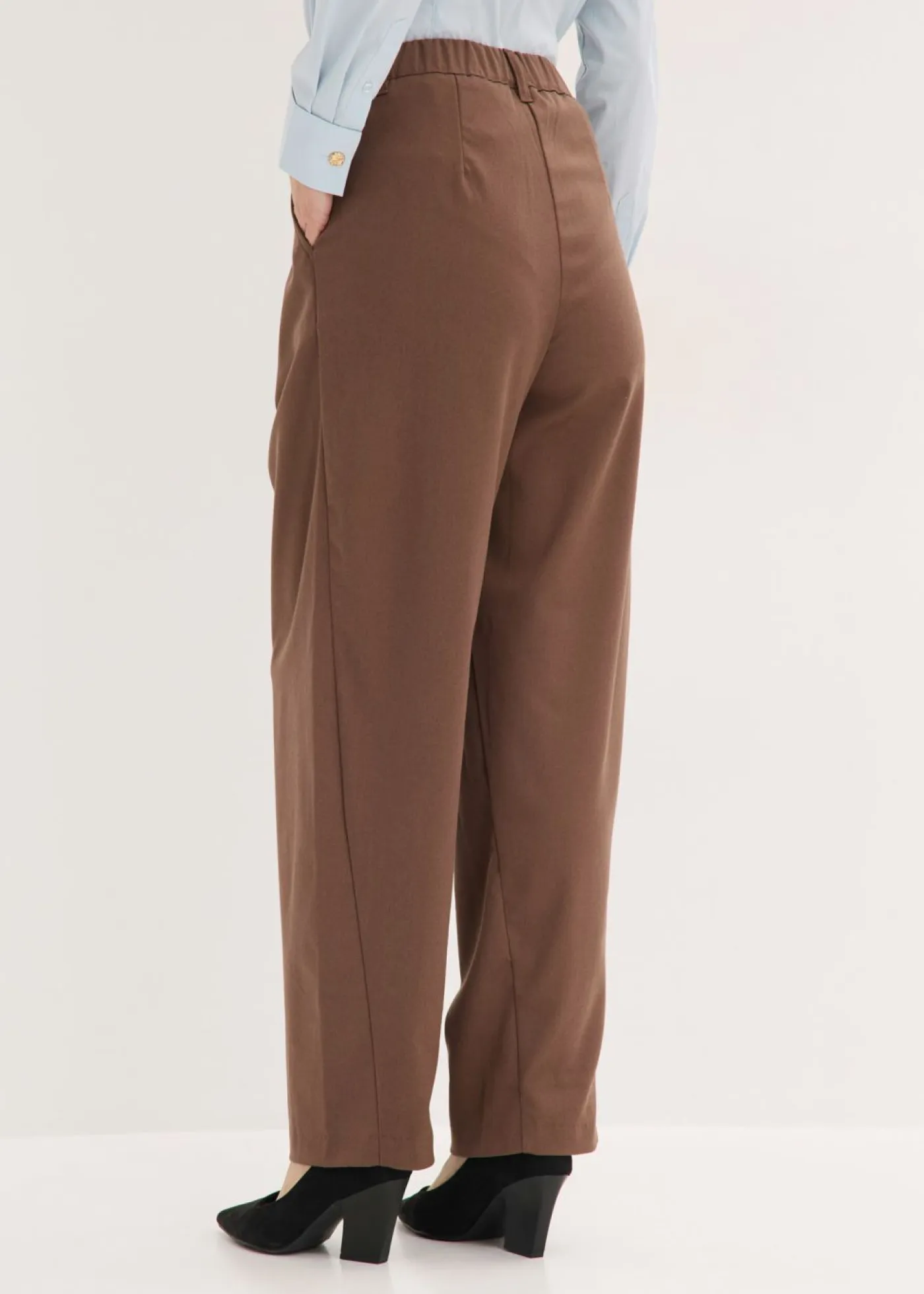 Hot Pantalón tipo barrel con pinzas Mujer Pantalones