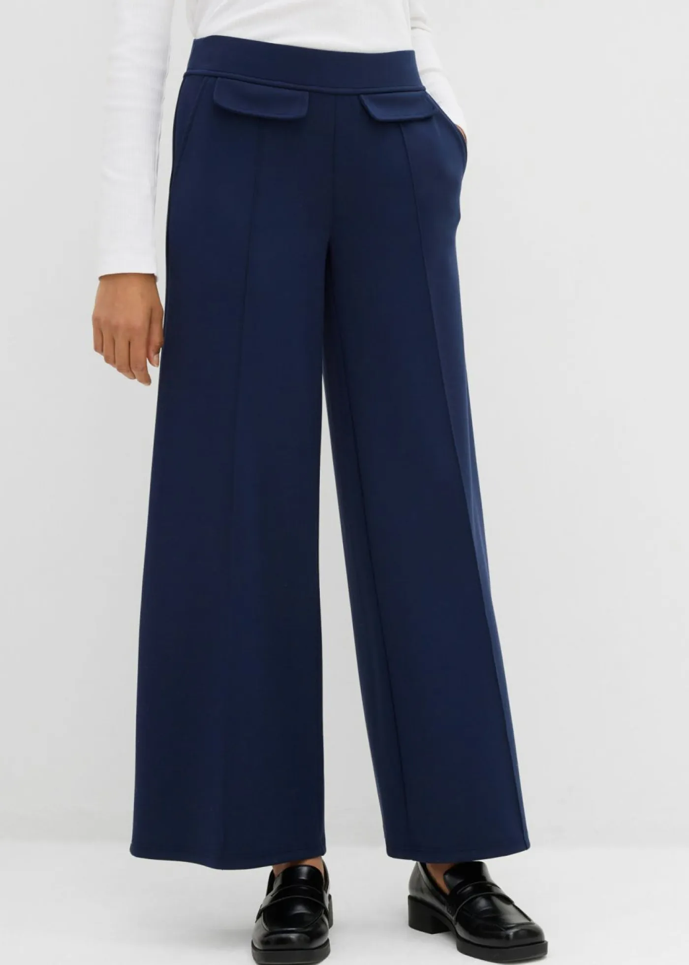 Clearance Pantalón tipo bootcut de mezcla de viscosa ligeramente brillante Mujer Esenciales|Pantalones