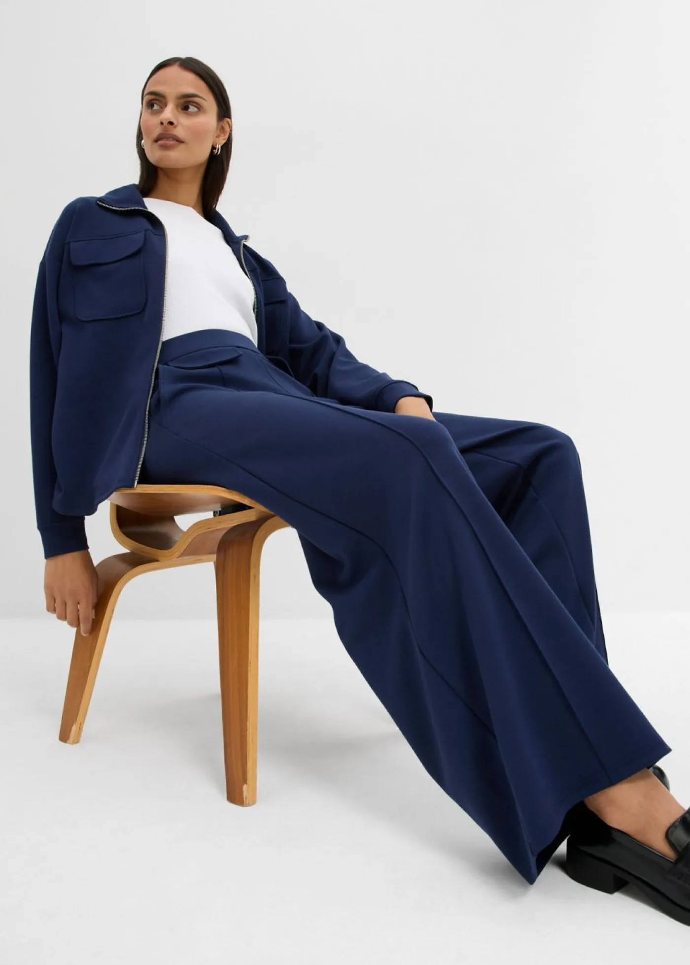 Clearance Pantalón tipo bootcut de mezcla de viscosa ligeramente brillante Mujer Esenciales|Pantalones