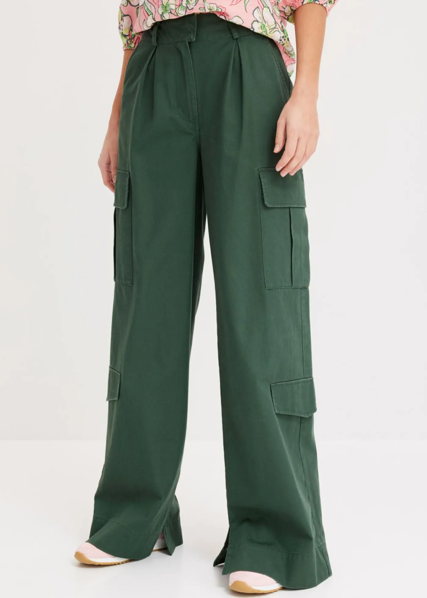 Hot Pantalón tipo cargo de algodón puro Mujer Pantalones