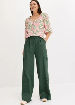 Hot Pantalón tipo cargo de algodón puro Mujer Pantalones