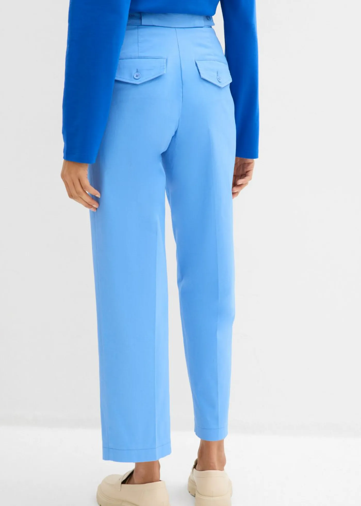 Hot Pantalón tipo chino de sarga de algodón Mujer Esenciales|Pantalones