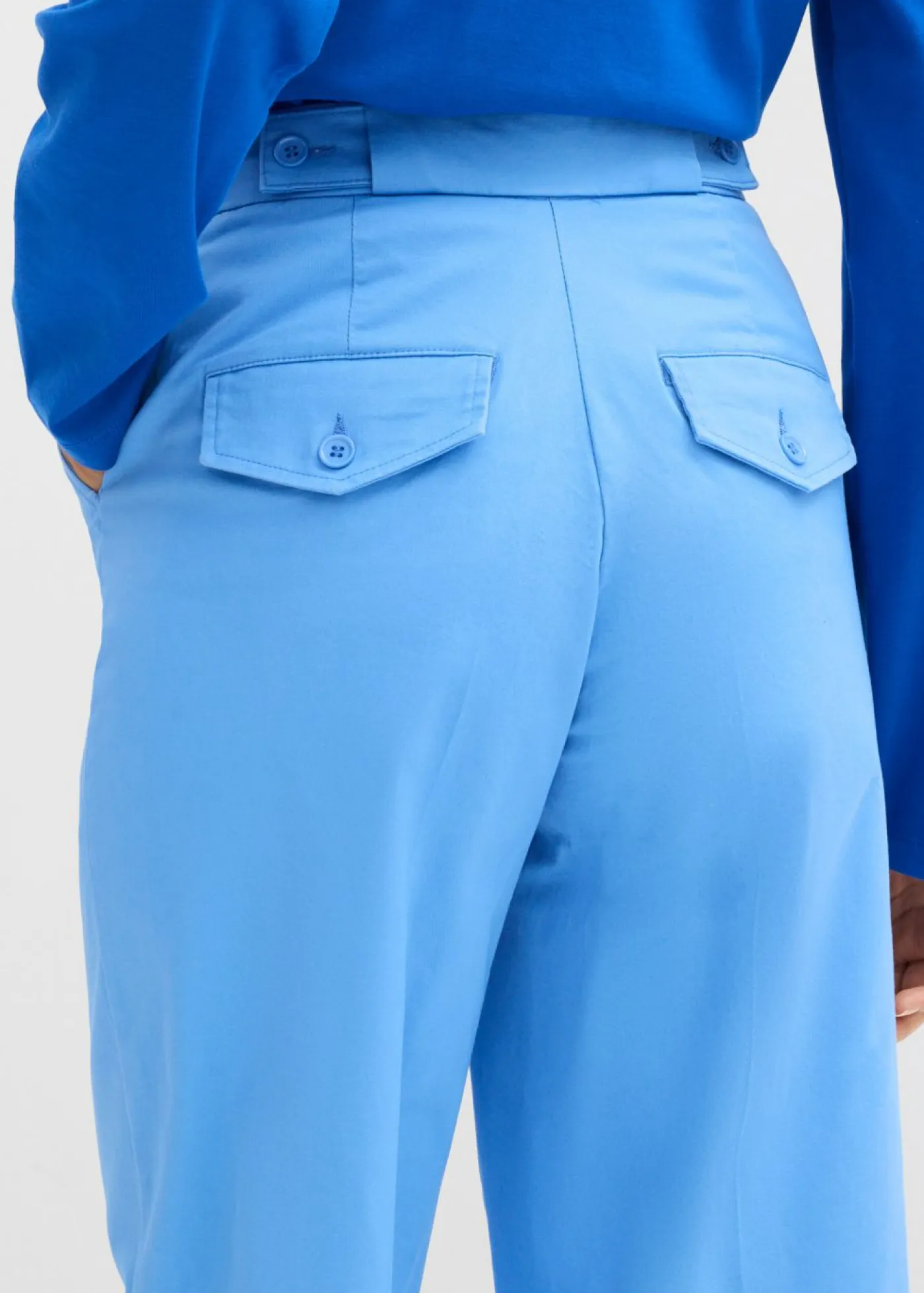 Hot Pantalón tipo chino de sarga de algodón Mujer Esenciales|Pantalones