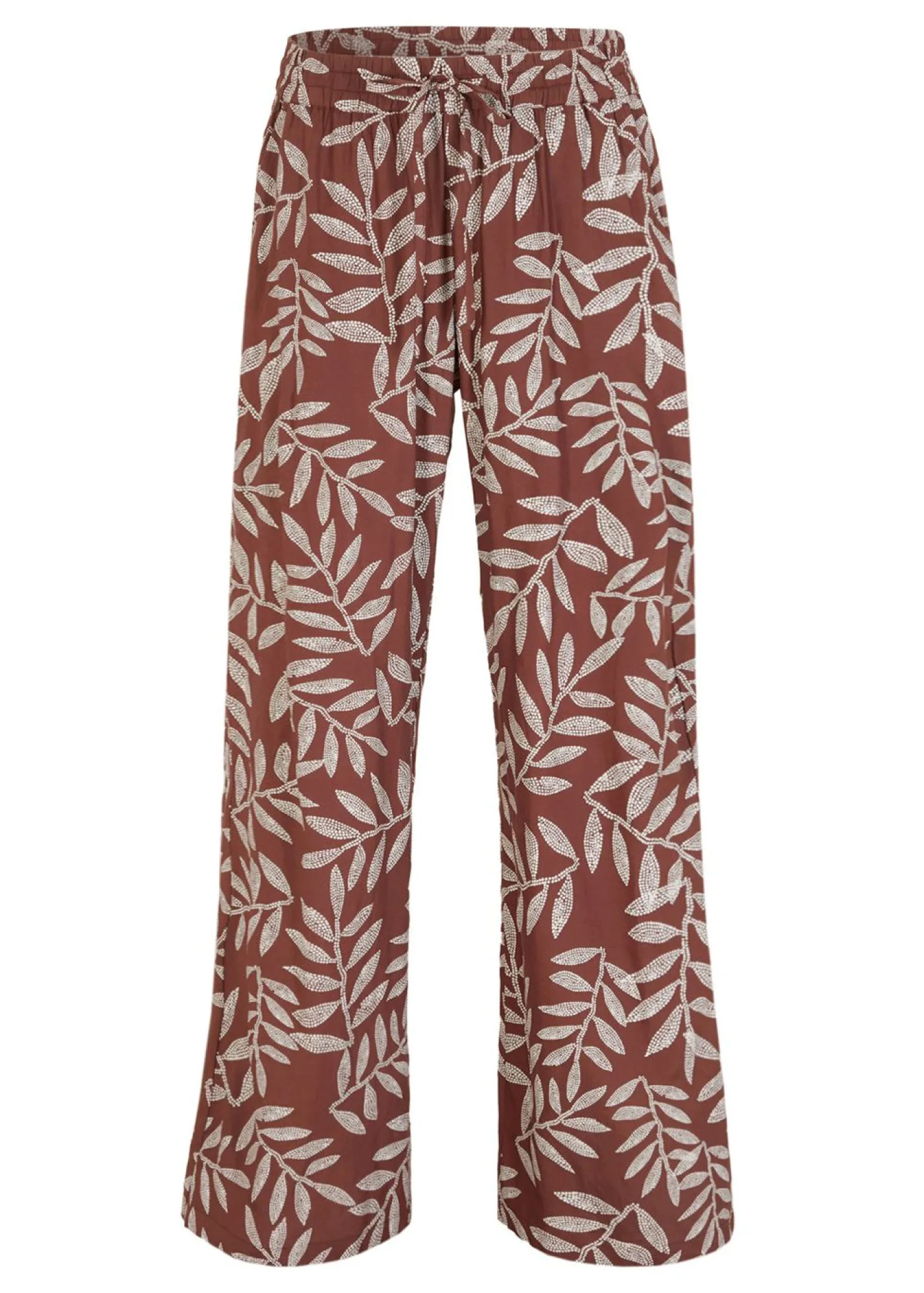Pantalón tipo palazzo de viscosa sostenible con estampado Mujer Pantalones