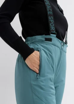 Outlet Pantalón térmico funcional de esquí con tirantes desmontables, material impermeable y corte recto Mujer Ropa Térmica|Ropa Para El Aire Libre